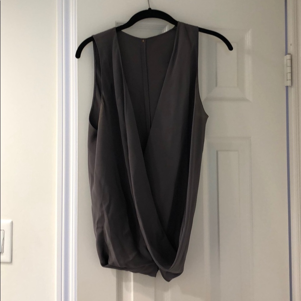 Peter Cohen wrap tank top, gray